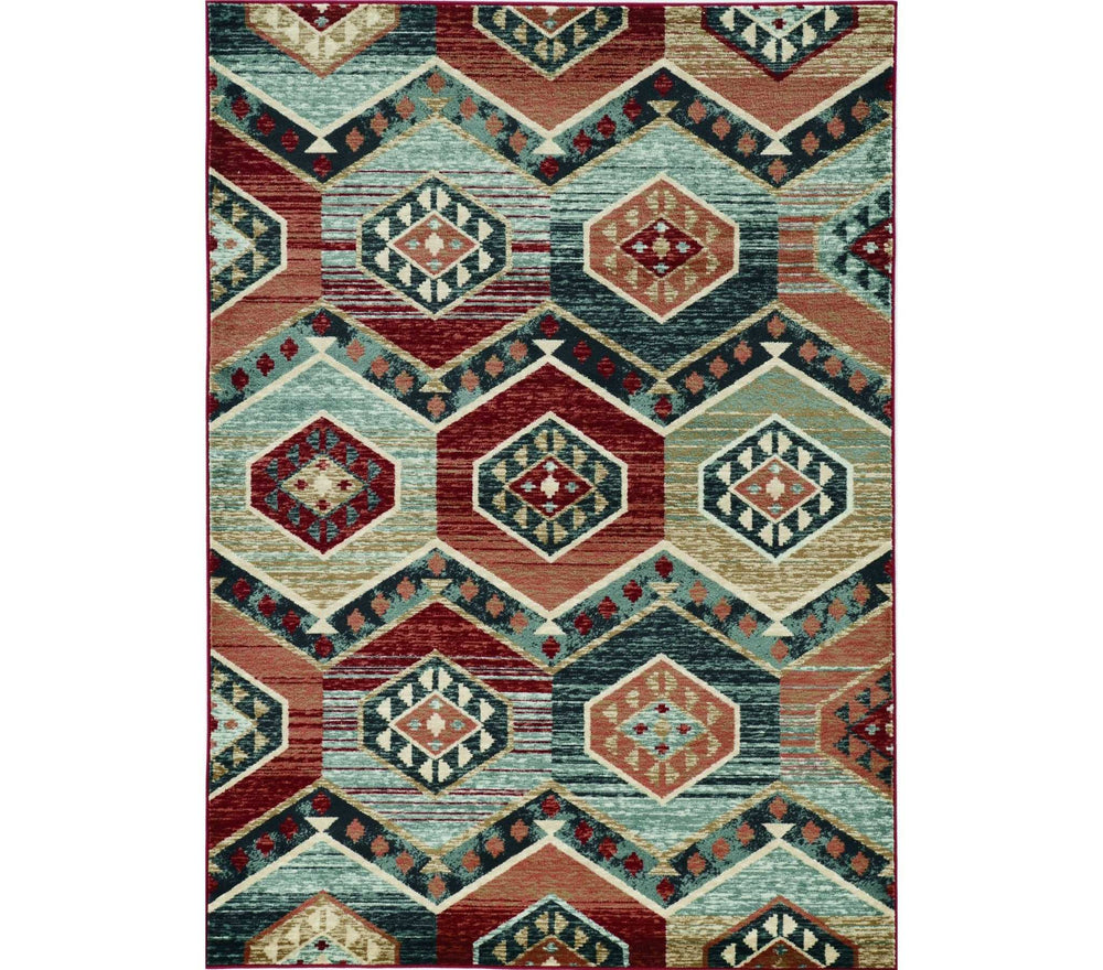 3' X 5' Red Machine Woven Honeycomb Lodge Indoor Area Rug - Homeroots - Flyclothing LLC