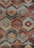 8' X 10' Red Machine Woven Honeycomb Lodge Indoor Area Rug - Homeroots