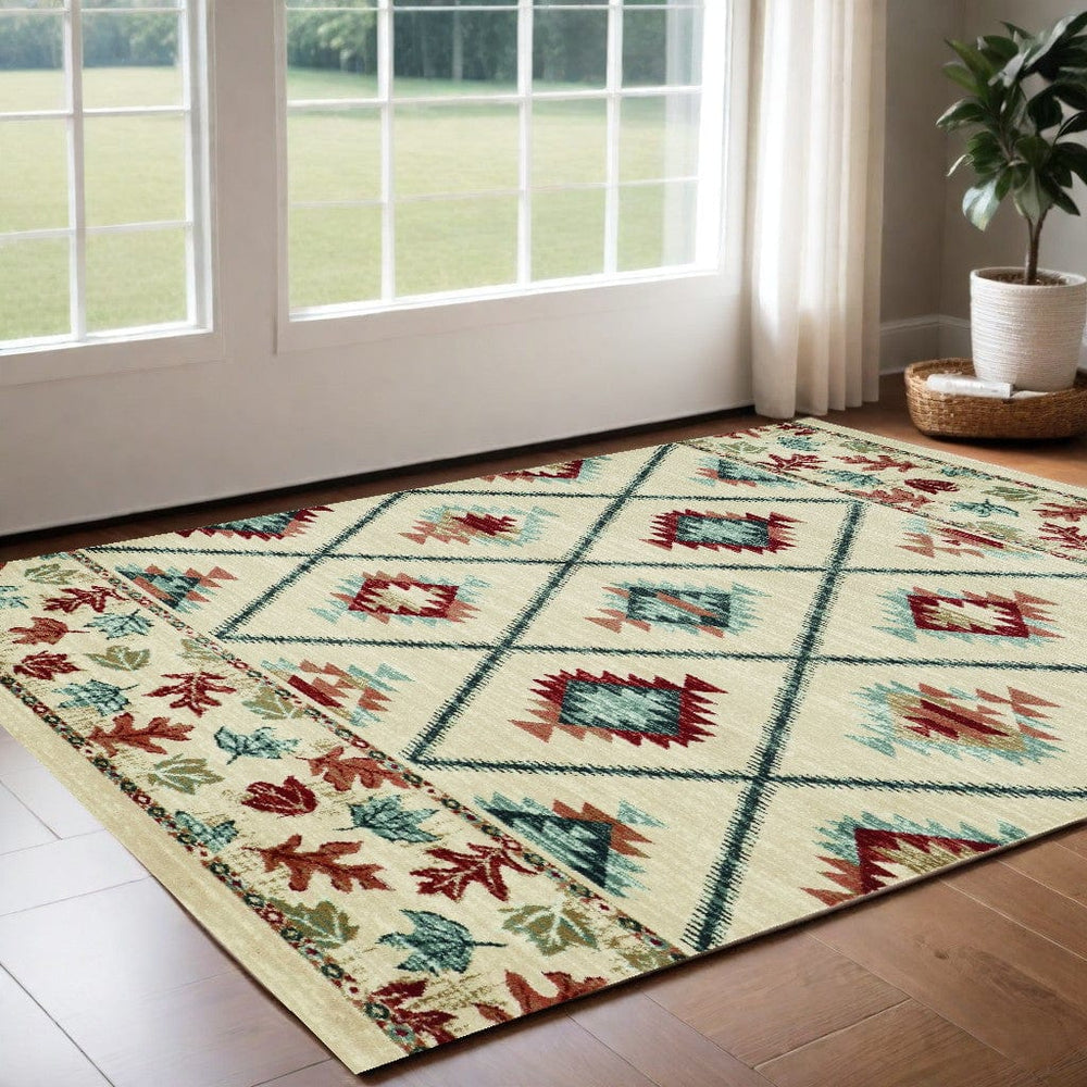 3' X 5' Ivory Southwestern Area Rug - Homeroots
