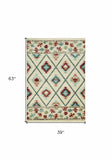 3' X 5' Ivory Southwestern Area Rug - Homeroots
