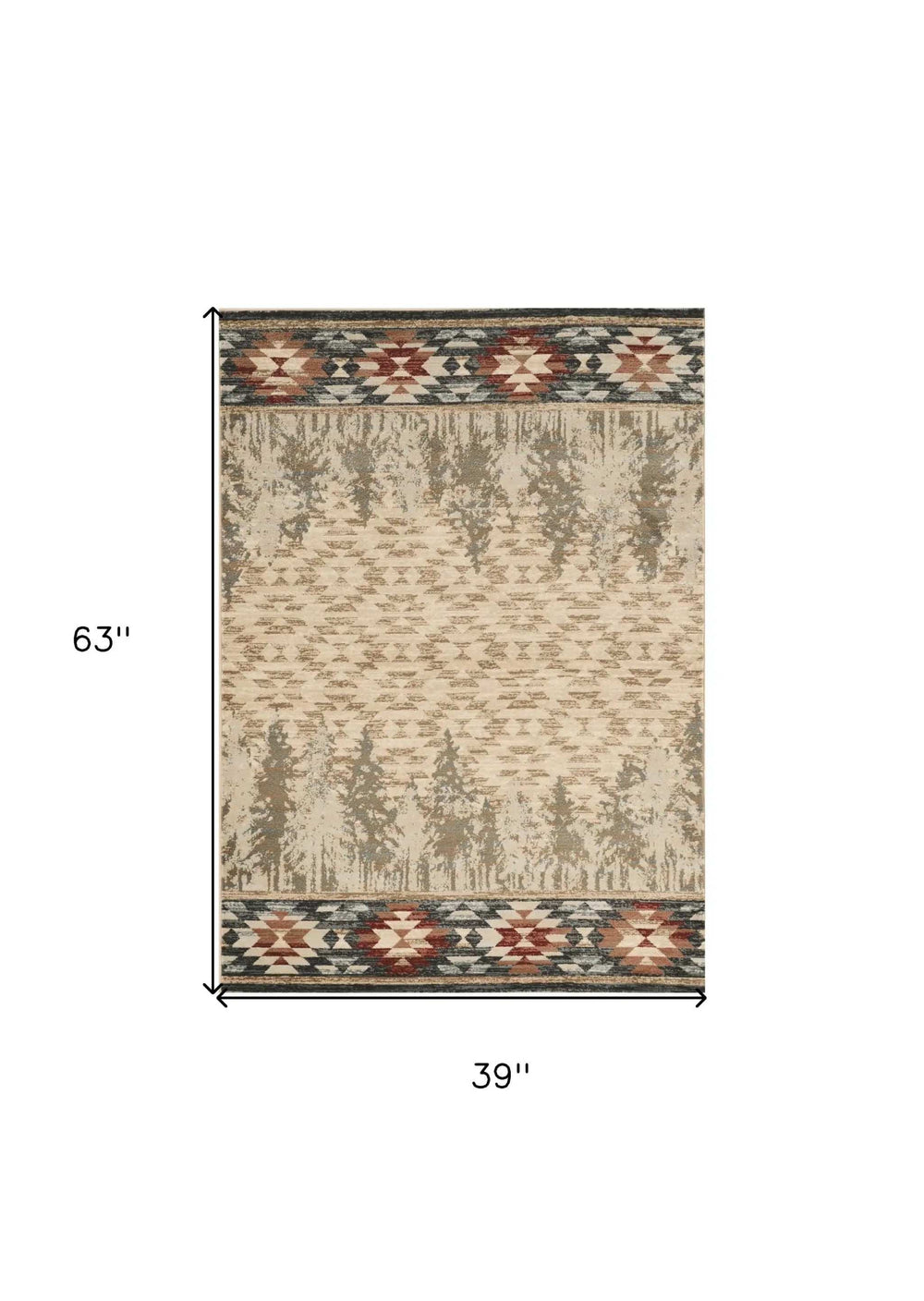 3' X 5' Ivory Southwestern Area Rug - Homeroots - Flyclothing LLC