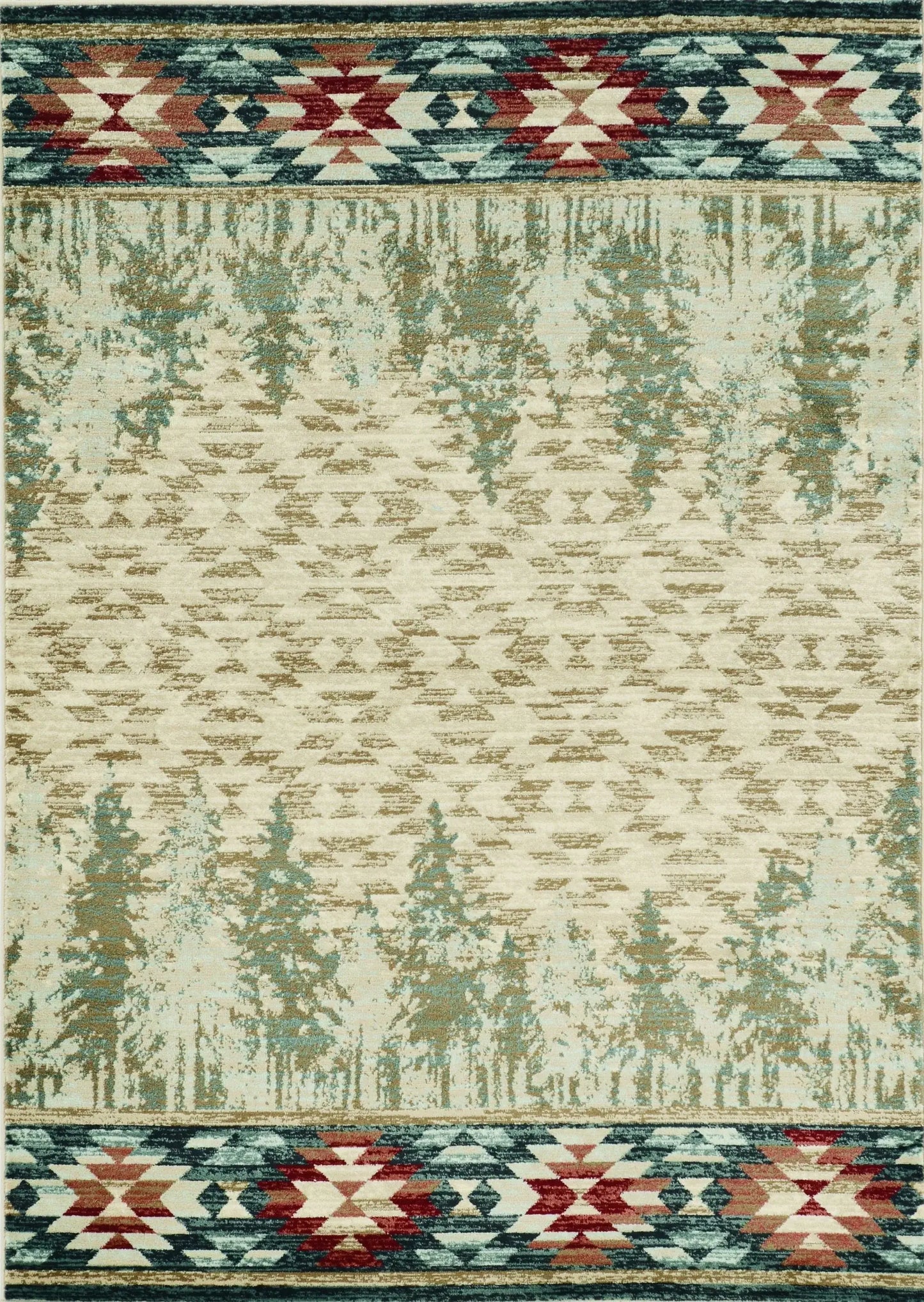 5' X 8' Ivory Machine Woven Pinegrove Lodge Indoor Area Rug - Homeroots - Flyclothing LLC