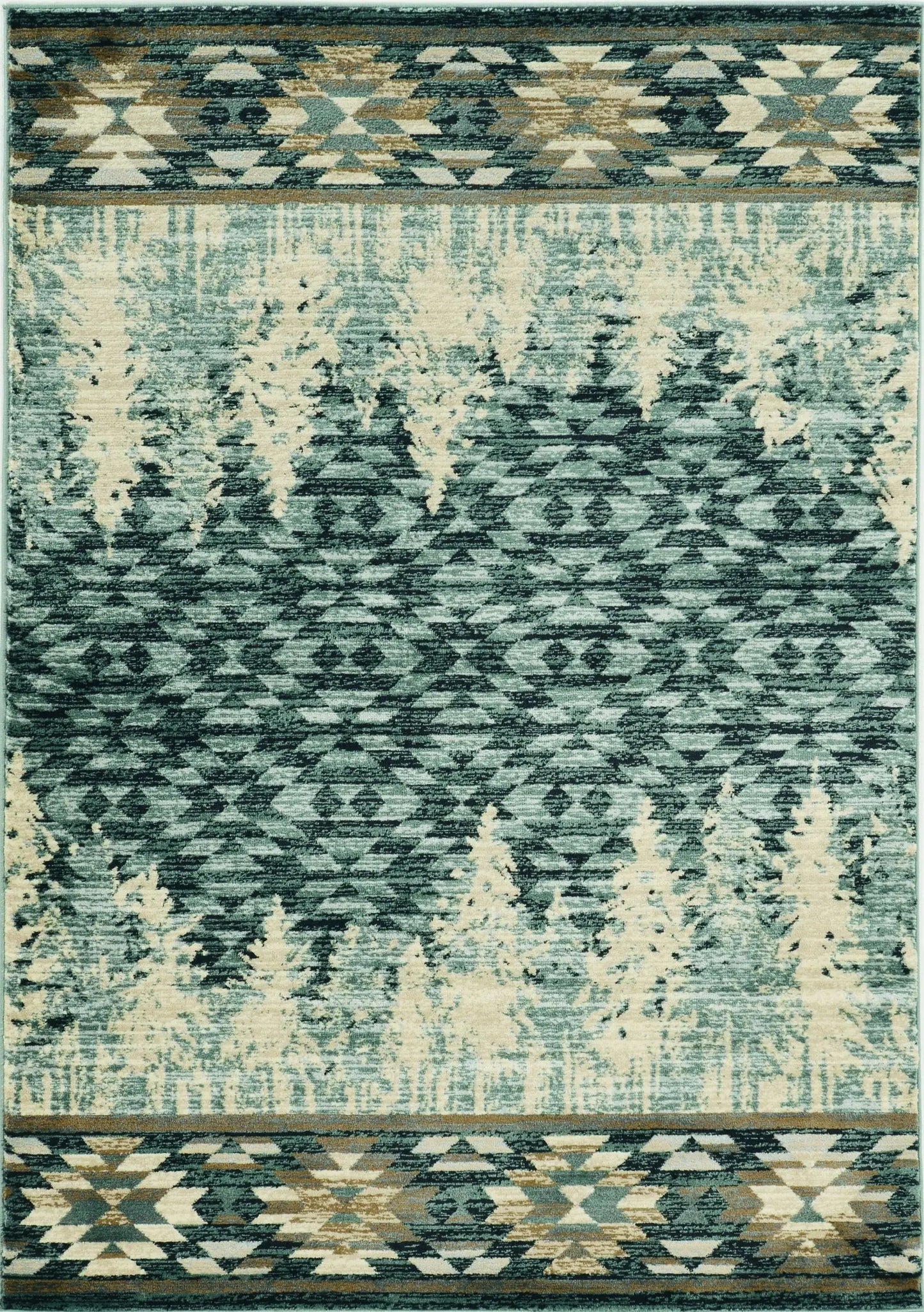 3' X 5' Slate Blue Southwestern Area Rug - Homeroots - Flyclothing LLC