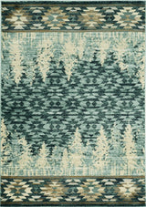3' X 5' Slate Blue Southwestern Area Rug - Homeroots - Flyclothing LLC