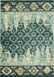 3' X 5' Slate Blue Southwestern Area Rug - Homeroots