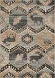3' X 5' Beige and Ivory Woodland Lodge Area Rug - Homeroots