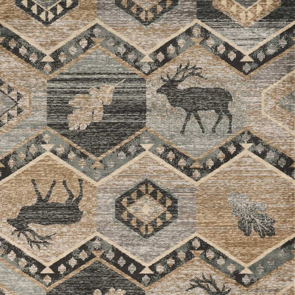 3' X 5' Beige and Ivory Woodland Lodge Area Rug - Homeroots - Flyclothing LLC