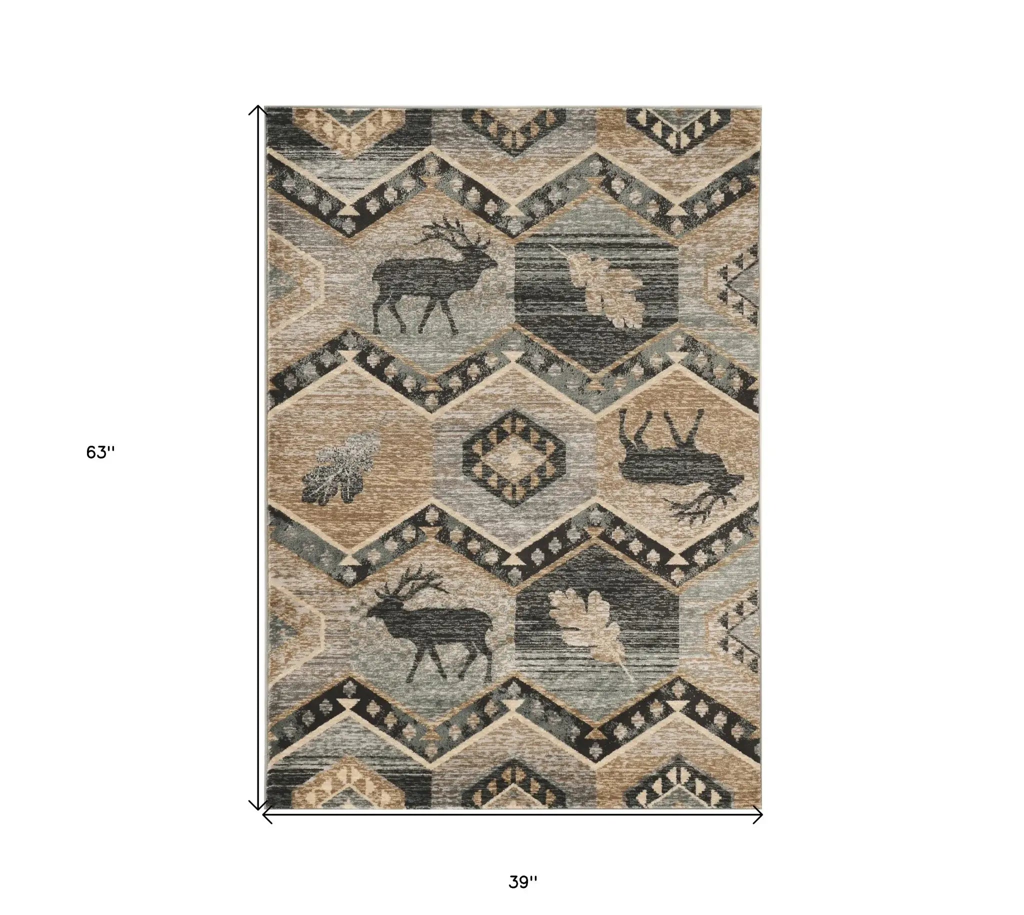 3' X 5' Beige and Ivory Woodland Lodge Area Rug - Homeroots - Flyclothing LLC