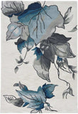 3' X 5' Ivory Blue Oversized Leaves Area Rug - Homeroots - Flyclothing LLC