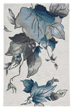 3' X 5' Ivory Blue Oversized Leaves Area Rug - Homeroots - Flyclothing LLC