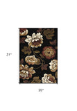 1' X 2' Black Polypropylene Area Rug - Homeroots