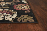 5' X 8' Black and Tan Floral Area Rug - Homeroots - Flyclothing LLC