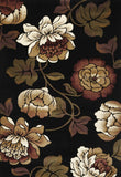 5' X 8' Black and Tan Floral Area Rug - Homeroots - Flyclothing LLC