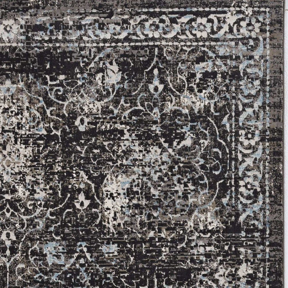 10' X 13' Black Damask Area Rug - Homeroots - Flyclothing LLC