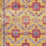 10' X 13' Blue Red and Gold Floral Area Rug