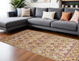 10' X 13' Blue Red and Gold Floral Area Rug - Homeroots