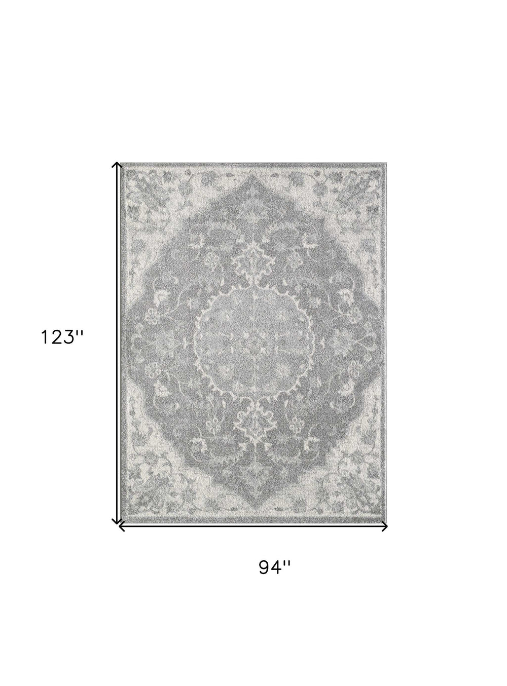 8' X 10' Gray Medallion Area Rug - Homeroots - Flyclothing LLC