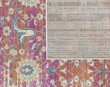 7' Ivory Pink and Orange Floral Area Rug - Homeroots - Flyclothing LLC