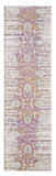 7' Ivory Pink and Orange Floral Area Rug - Homeroots