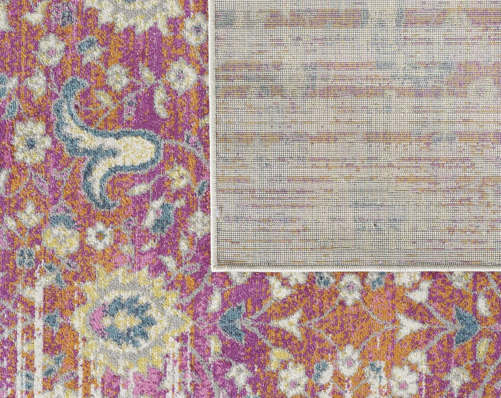 7' X 12' Ivory Pink and Orange Floral Area Rug - Homeroots - Flyclothing LLC