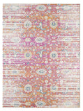 7' X 12' Ivory Pink and Orange Floral Area Rug - Homeroots