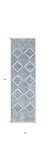 7' X 7' Ivory and Blue Runner Rug - Homeroots