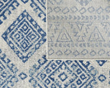 7' X 7' Ivory and Blue Runner Rug - Homeroots