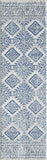 7' X 7' Ivory and Blue Runner Rug - Homeroots