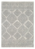 7' X 12' Gray and Ivory Geometric Area Rug - Homeroots
