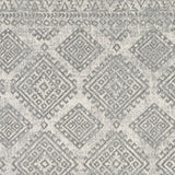 7' X 12' Gray and Ivory Geometric Area Rug - Homeroots
