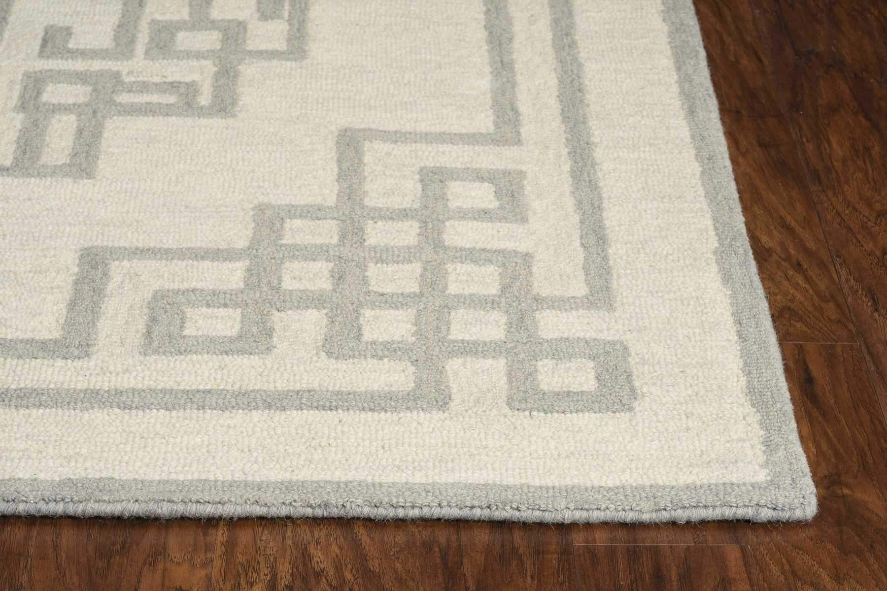 2' X 4' Gray and Ivory Wool Medallion Hand Tufted Area Rug - Homeroots - Flyclothing LLC