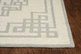 2' X 4' Gray and Ivory Wool Medallion Hand Tufted Area Rug - Homeroots - Flyclothing LLC