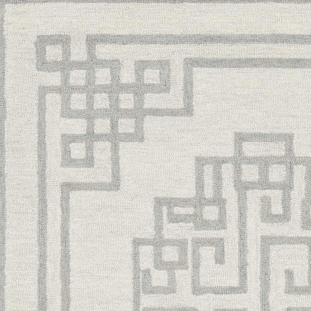2' X 4' Gray and Ivory Wool Medallion Hand Tufted Area Rug - Homeroots