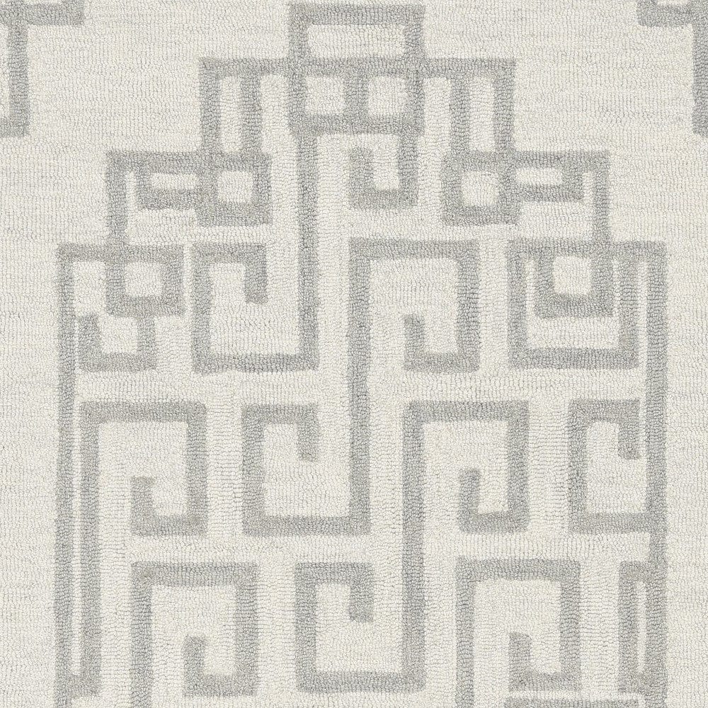 2' X 4' Gray and Ivory Wool Medallion Hand Tufted Area Rug - Homeroots