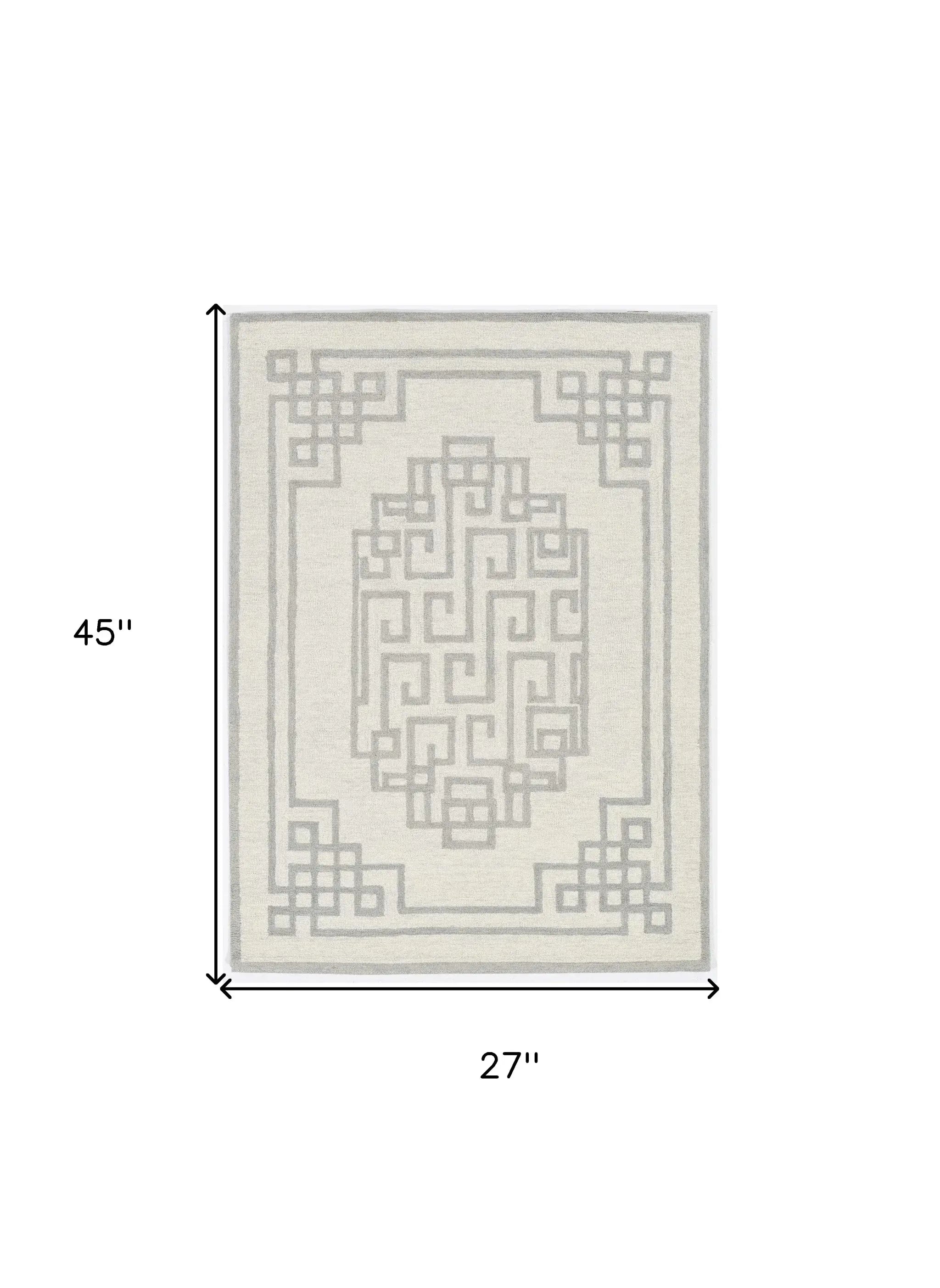 2' X 4' Gray and Ivory Wool Medallion Hand Tufted Area Rug - Homeroots - Flyclothing LLC