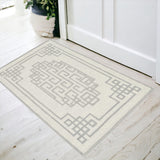 2' X 4' Gray and Ivory Wool Medallion Hand Tufted Area Rug - Homeroots