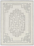3' X 5' Ivory Grey Geometric Bordered Wool Area Rug - Homeroots