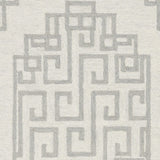 3' X 5' Ivory Grey Geometric Bordered Wool Area Rug - Homeroots