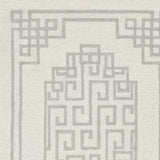 9' X 12' Ivory Grey Hand Tufted Bordered Greek Key Indoor Area Rug - Homeroots - Flyclothing LLC