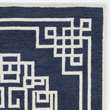 8' X 10' Navy Blue Ivory Hand Tufted Greek Key Medallion Indoor Area Rug - Homeroots - Flyclothing LLC
