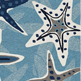 90 X 114 Blue Polypropylene Rug - Homeroots - Flyclothing LLC