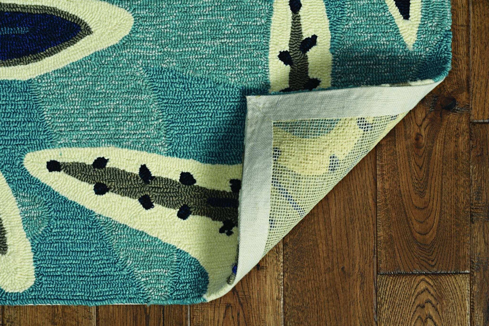 90 X 114 Blue Polypropylene Rug - Homeroots - Flyclothing LLC