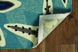 90 X 114 Blue Polypropylene Rug - Homeroots
