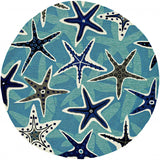 90 X 114 Blue Polypropylene Rug - Homeroots