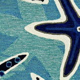 90 X 114 Blue Polypropylene Rug - Homeroots