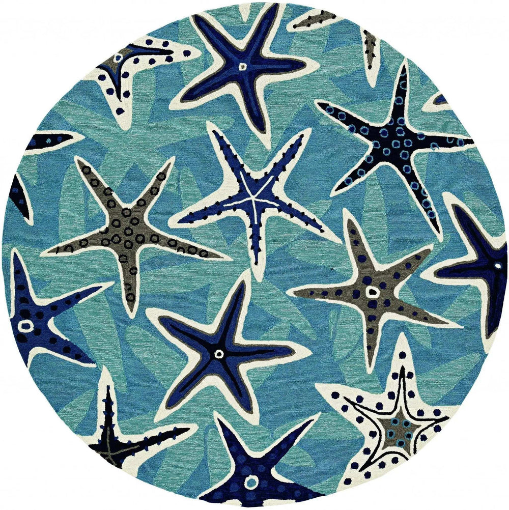 90 X 114 Blue Polypropylene Rug - Homeroots - Flyclothing LLC