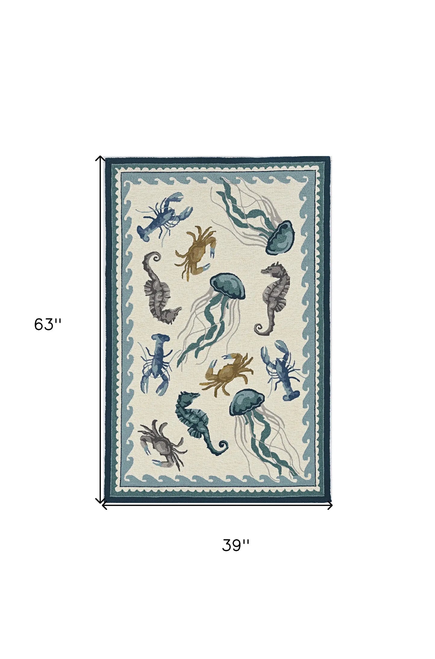 3' X 5' Ivory Abstract Handmade Indoor Outdoor Area Rug - Homeroots - Flyclothing LLC