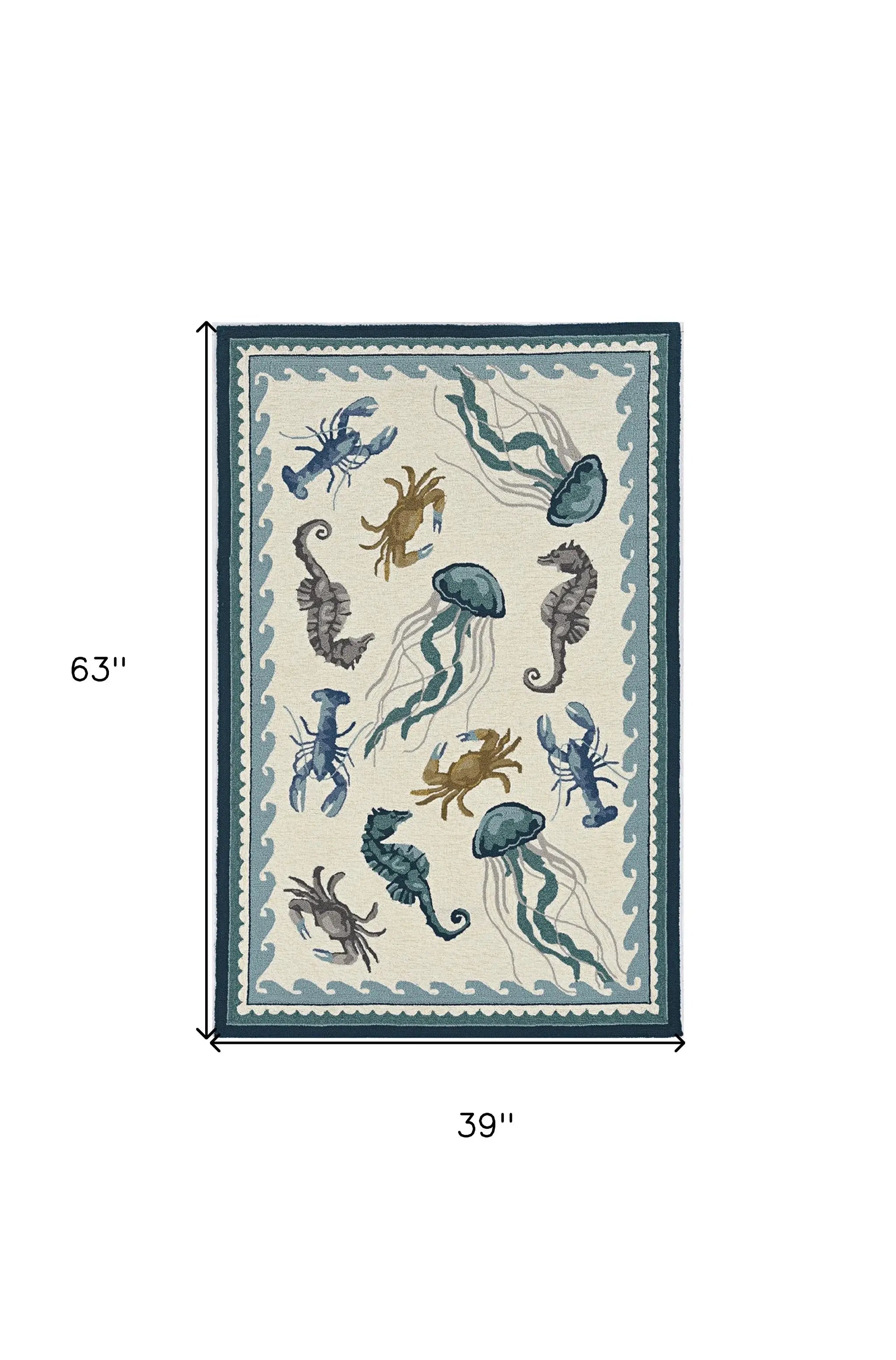 3' X 5' Ivory Abstract Handmade Indoor Outdoor Area Rug - Homeroots - Flyclothing LLC