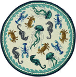 8' Round Hand Tufted Area Rug With UV Protection - Homeroots