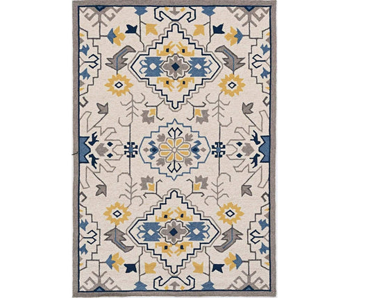 2' X 3' Ivory Southwestern Hand Tufted Area Rug - Homeroots - Flyclothing LLC